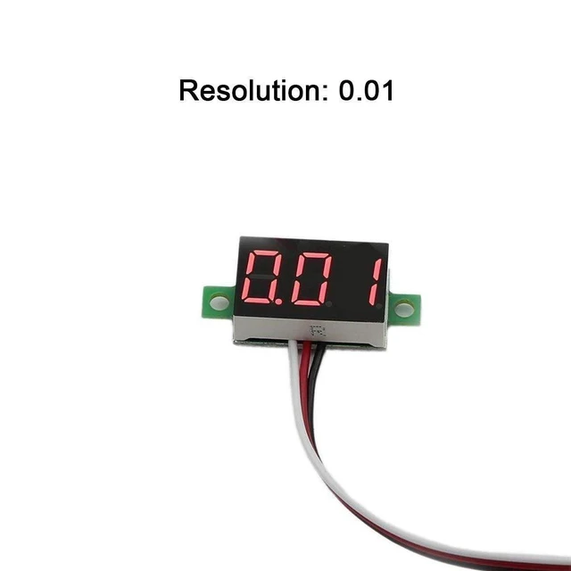 Alt view image 4 of 5 - 5pcs Voltage Meter 3 Wire 0.36" DC 0~30V Digital Voltmeter Gauge Tester Red LED