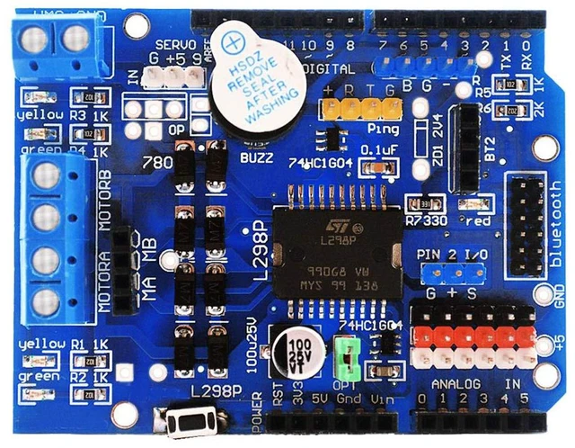 Main image of L298P DC Motor Drive Module L298P DC Motor Drive Shield H-Bridge Drive Expansion