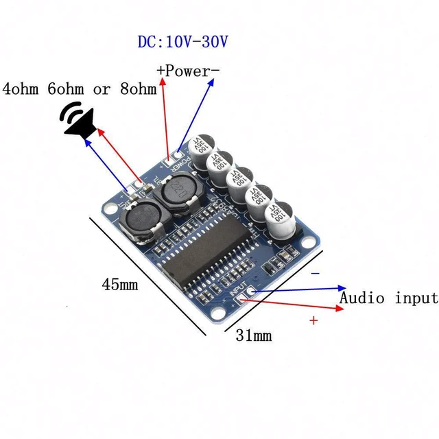 Alt view image 4 of 5 - 2pcs TDA8932 35W Mono Digital Amplifier Board Low Power Consumption Stereo Ampli