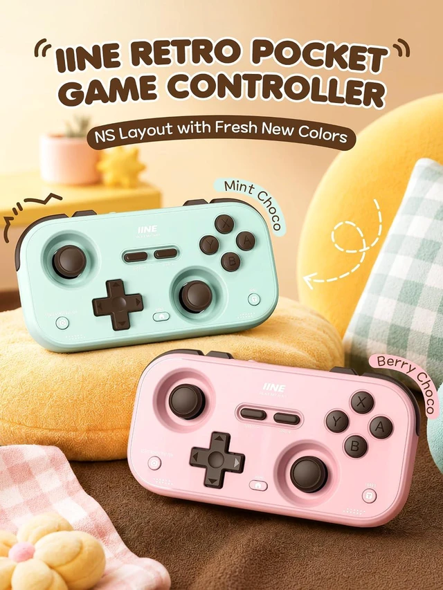 Alt view image 2 of 7 - Retro Pocket Game Controller with Hall Effect Joysticks, Switch 1 & 2 Compatible