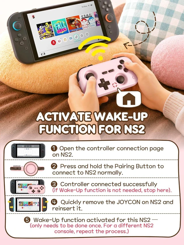 Alt view image 4 of 7 - Retro Pocket Game Controller with Hall Effect Joysticks, Switch 1 & 2 Compatible