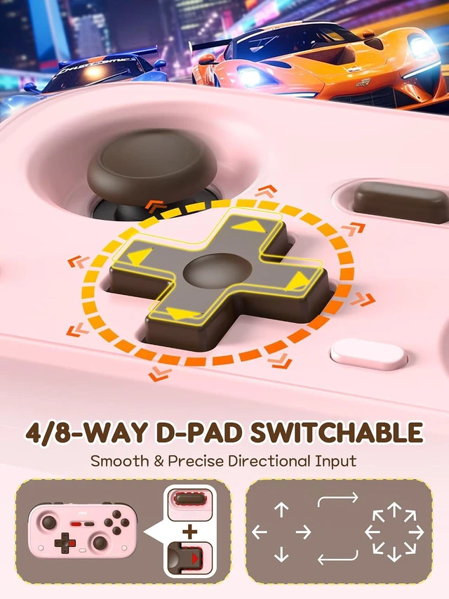 Alt view image 5 of 7 - Retro Pocket Game Controller with Hall Effect Joysticks, Switch 1 & 2 Compatible