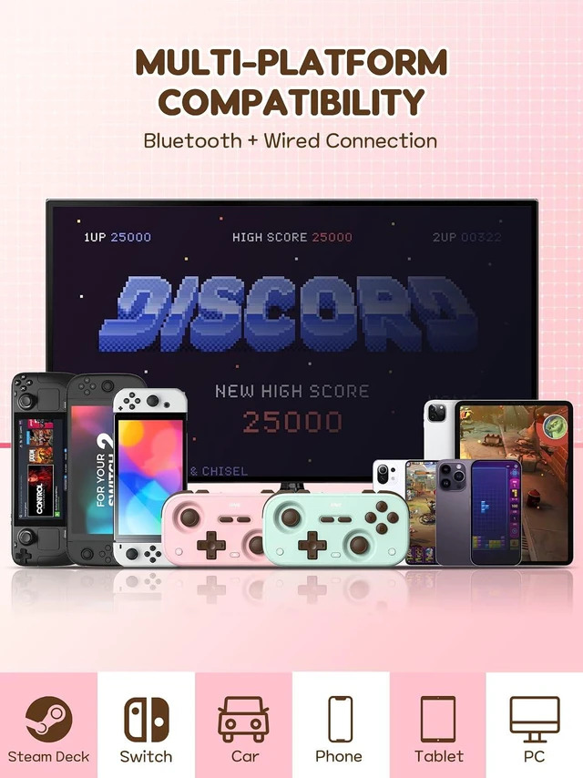 Alt view image 6 of 7 - Retro Pocket Game Controller with Hall Effect Joysticks, Switch 1 & 2 Compatible