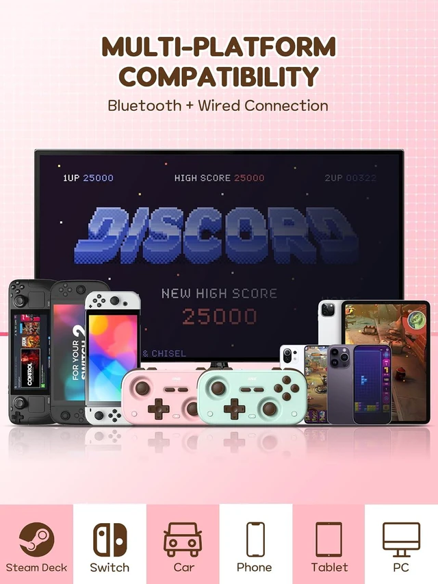 Alt view image 6 of 7 - Retro Pocket Game Controller with Hall Effect Joysticks, Switch 1 & 2 Compatible