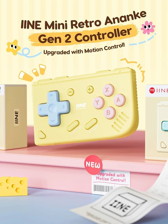 Alt view image 2 of 7 - Mini Retro Game Controller, Pocket-Size Wireless Mini Game Controller with Keych