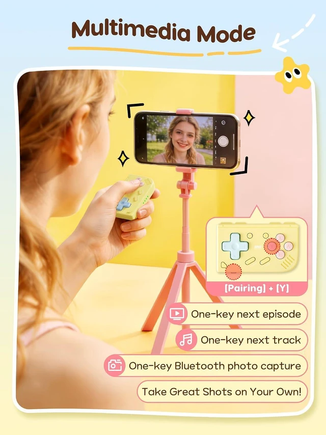 Alt view image 7 of 7 - Mini Retro Game Controller, Pocket-Size Wireless Mini Game Controller with Keych
