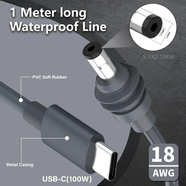 Alt view image 4 of 6 - USB-C to DC Power Cable for Starlink Mini with Smart PD Chip,18AWG Waterproof St