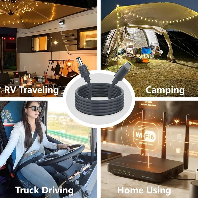 Alt view image 6 of 6 - USB-C to DC Power Cable for Starlink Mini with Smart PD Chip,18AWG Waterproof St