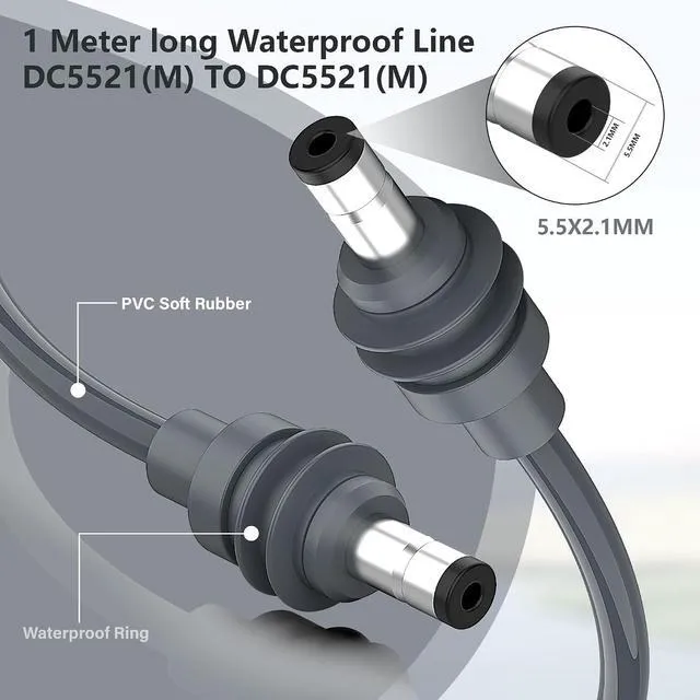 Alt view image 2 of 6 - 3.3FT DC Power Cord for Starlink Mini,18AWG Replacement DC Power Cable