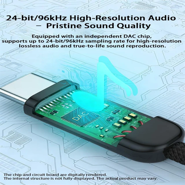 Alt view image 2 of 5 - USB C to 3.5mm Headphone Jack Adapter,Aux to USB C Adapter