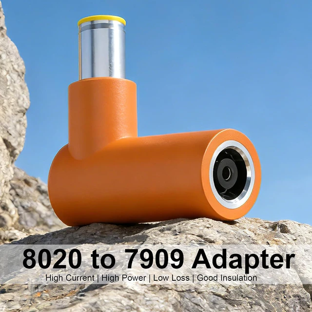 Alt view image 3 of 6 - DC8020 to DC7909 Adapter 90 Degree Right Angle, DC8020 Female to DC7909 Male Con