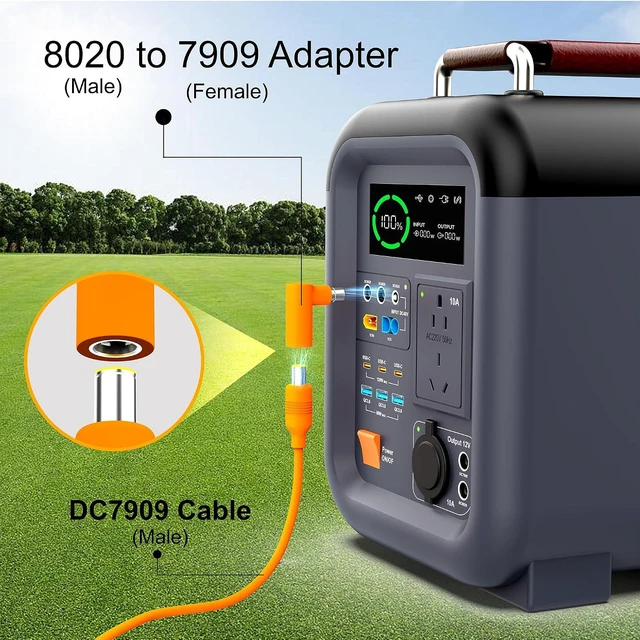 Alt view image 4 of 6 - DC7909 to DC8020 Adapter 90 Degree Right Angle, DC7909 Female to DC8020 Male Con