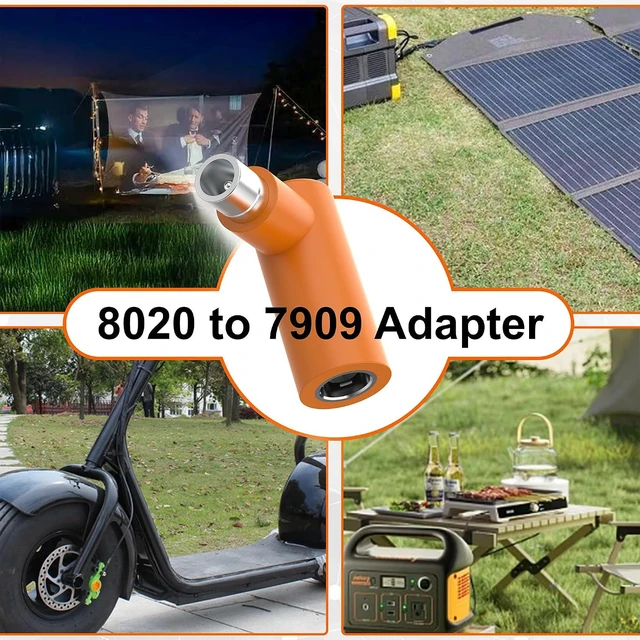 Alt view image 6 of 6 - DC7909 to DC8020 Adapter 90 Degree Right Angle, DC7909 Female to DC8020 Male Con