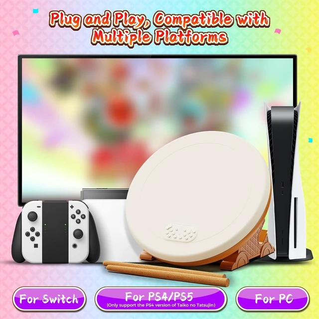 Alt view image 4 of 7 - Professional Taiko Drum Controller Pro Max, Taiko Game Controller with 2 Drum St