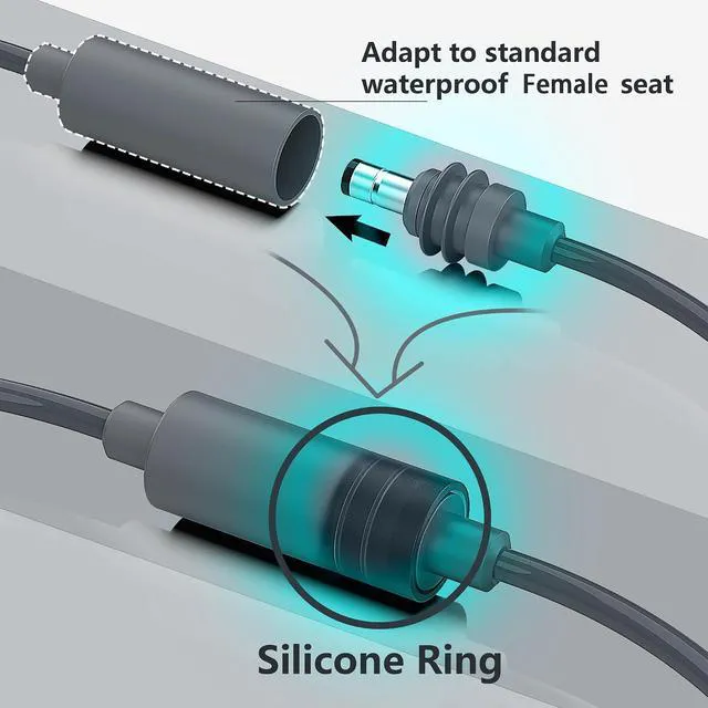 Alt view image 6 of 6 - 3.3FT DC Power Cord for Starlink Mini,18AWG Replacement DC Power Cable