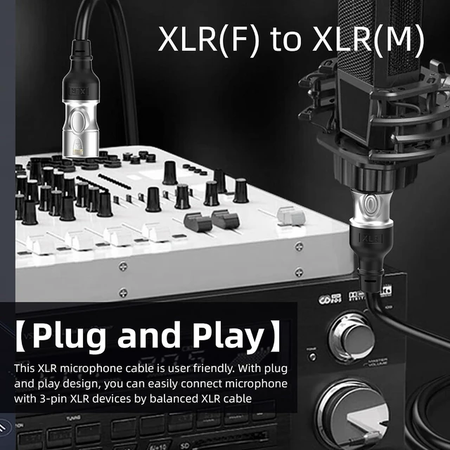 Alt view image 7 of 7 - XLR Cables 25 FT 4 Pack 4 Colors, Durable XLR Male to Female Microphone Cable, P