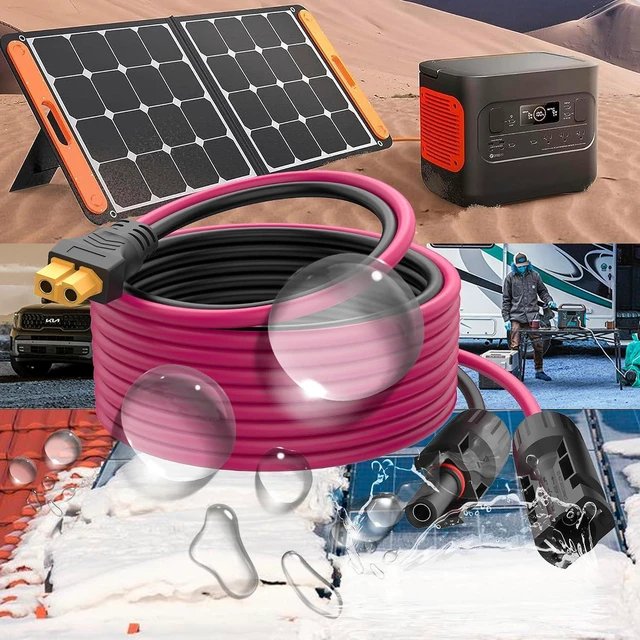 Alt view image 5 of 7 - (12AWG 6.6ft) Solar Panel to XT60 Charge Extension Cable, Solar Connector to XT6