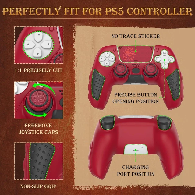 Alt view image 3 of 7 - Anti-Slip PS5 Controller Skin, Soft Silicone Protective Cover Case for PlayStati