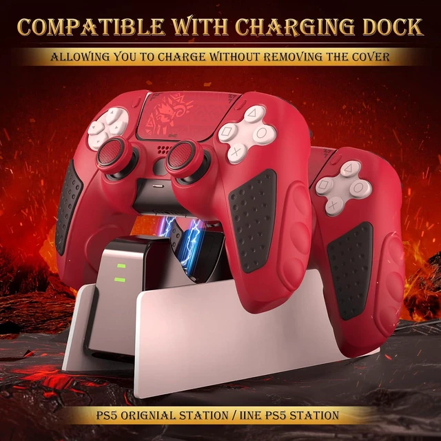 Alt view image 6 of 7 - Anti-Slip PS5 Controller Skin, Soft Silicone Protective Cover Case for PlayStati