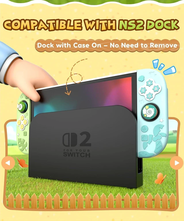 Alt view image 4 of 6 - Switch 2 Protective Case Set, Hard PC Back Cover with Silicone Joypad Covers, Do
