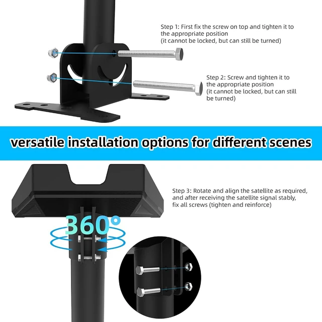 Alt view image 4 of 7 - for Starlink Mount, Starlink Gen 3 Kit Bracket,for Starlink V3 Satellite Kit Pip