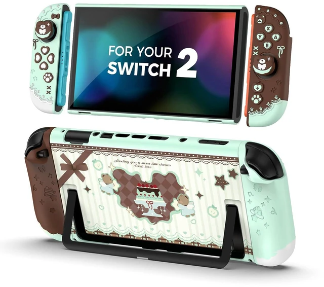 Main image of Protective Case Set compatible with Switch 2, Mint Choco Bear