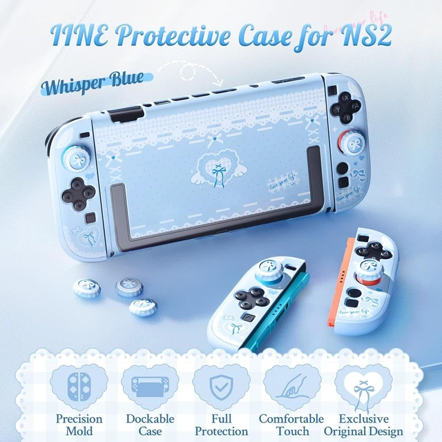 Alt view image 2 of 7 - Protective Case for Switch 2, Dockable Full Cover Case with Thumb Grip Caps & Jo