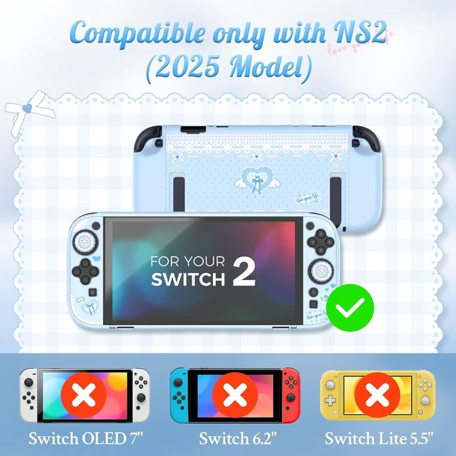 Alt view image 3 of 7 - Protective Case for Switch 2, Dockable Full Cover Case with Thumb Grip Caps & Jo