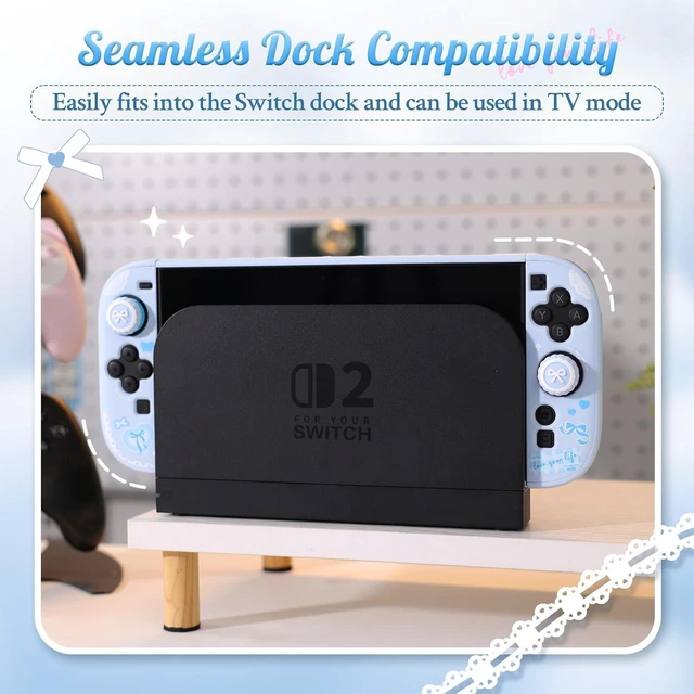 Alt view image 5 of 7 - Protective Case for Switch 2, Dockable Full Cover Case with Thumb Grip Caps & Jo