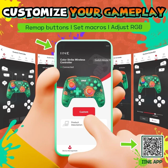 Alt view image 6 of 7 - Theia Clear Pro Gaming Controller for PC/Switch 2 Hall Effect RGB