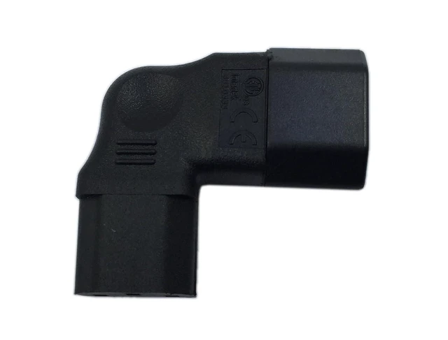 Alt view image 5 of 6 - Right Angle IEC 320 C14 3 Pin Male to C13 Female PDU PSU UPS Power Extension Ada