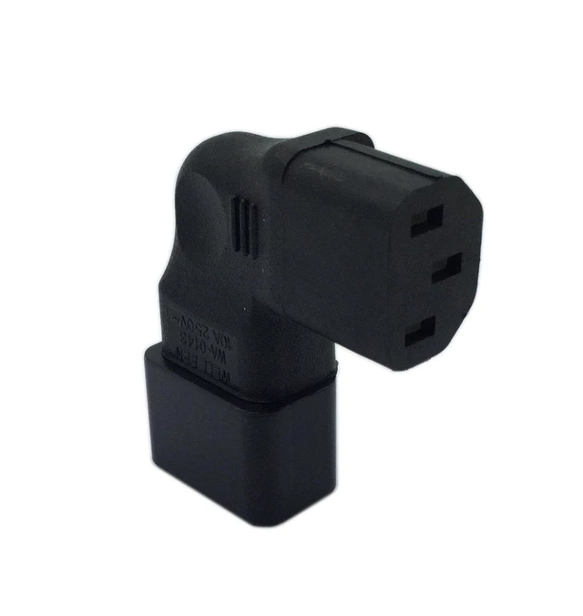 Alt view image 6 of 6 - Right Angle IEC 320 C14 3 Pin Male to C13 Female PDU PSU UPS Power Extension Ada