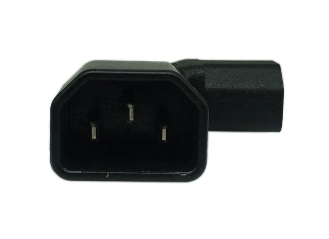 Alt view image 3 of 6 - Left Angle IEC 320 C14 3 Pin Male to C13 Female PDU PSU UPS Power Extension Adap