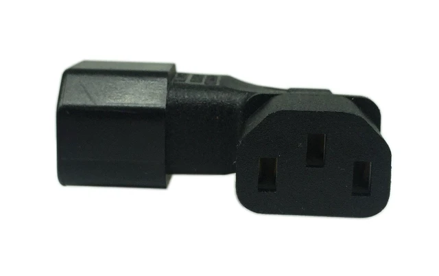 Alt view image 4 of 6 - Left Angle IEC 320 C14 3 Pin Male to C13 Female PDU PSU UPS Power Extension Adap