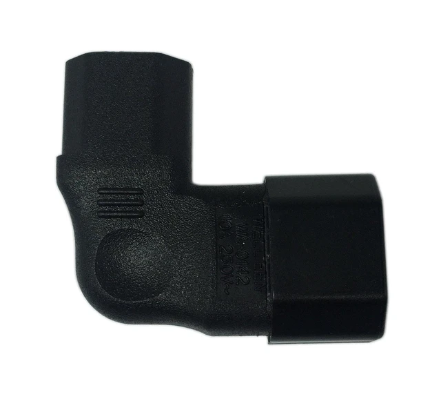 Alt view image 5 of 6 - Left Angle IEC 320 C14 3 Pin Male to C13 Female PDU PSU UPS Power Extension Adap