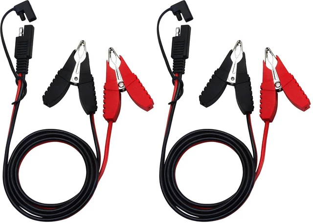 Main image of 3.2ft 12V 14AWG Alligator Butterfly Clip to SAE Connector Quick Release Disconne