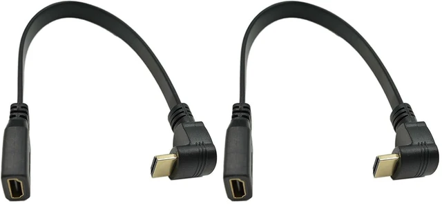 Main image of 1FT Flat Slim High Speed HDMI Extension Cable A Female to 90 Degree Down Angle A