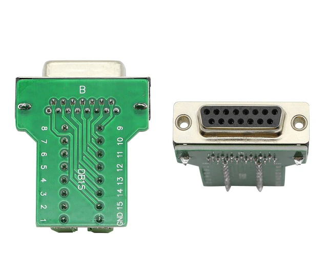 Alt view image 3 of 7 - DB15 Breakout Connector, DB15 D-SUB Female Solderless Serial to Screw Wiring Ter