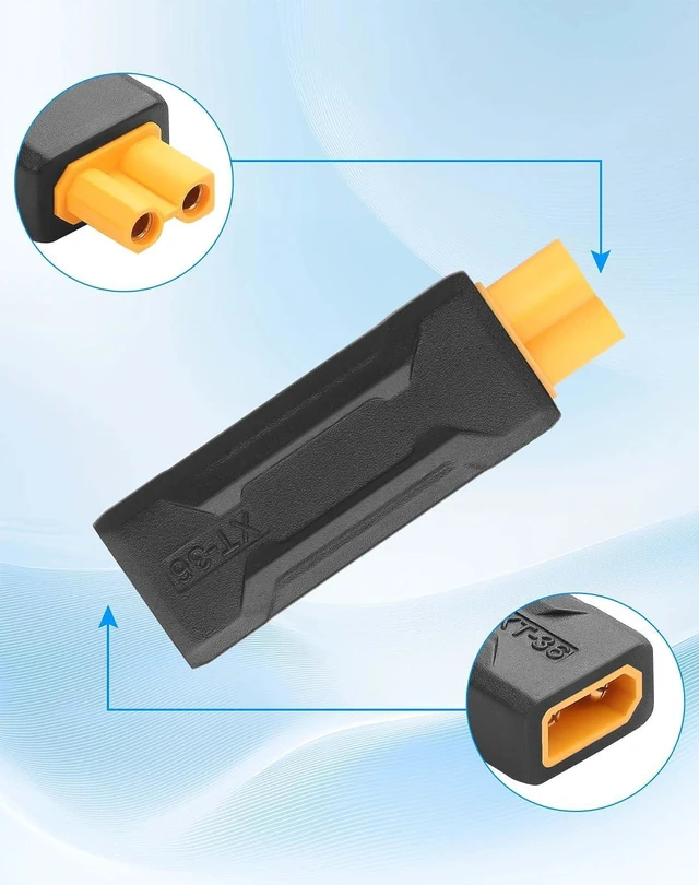 Alt view image 3 of 6 - 2 Pack XT30 Male to Female Connector Adapter Bidirectional Power Transfer for RC