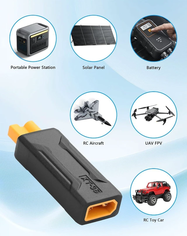 Alt view image 4 of 6 - 2 Pack XT30 Male to Female Connector Adapter Bidirectional Power Transfer for RC