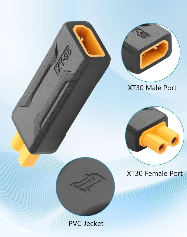Alt view image 5 of 6 - 2 Pack XT30 Male to Female Connector Adapter Bidirectional Power Transfer for RC