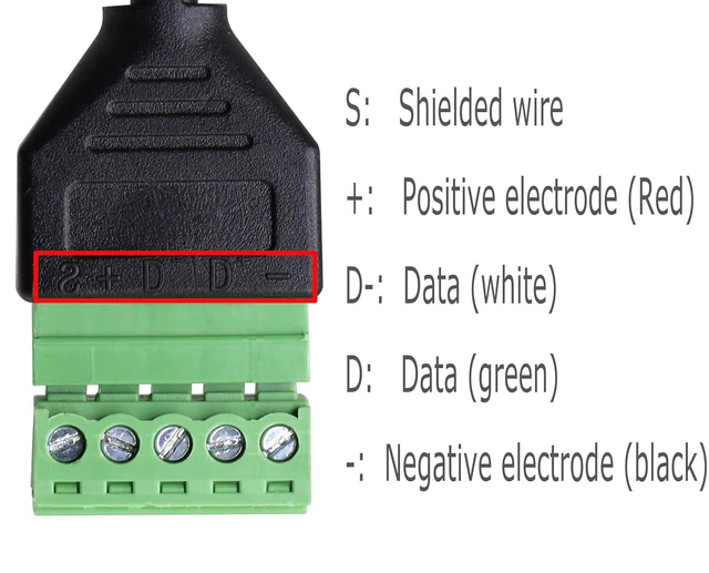 Alt view image 6 of 7 - 1ft Micro USB Male to 5 Pins Screw Terminal Female Solderless Charging and Data