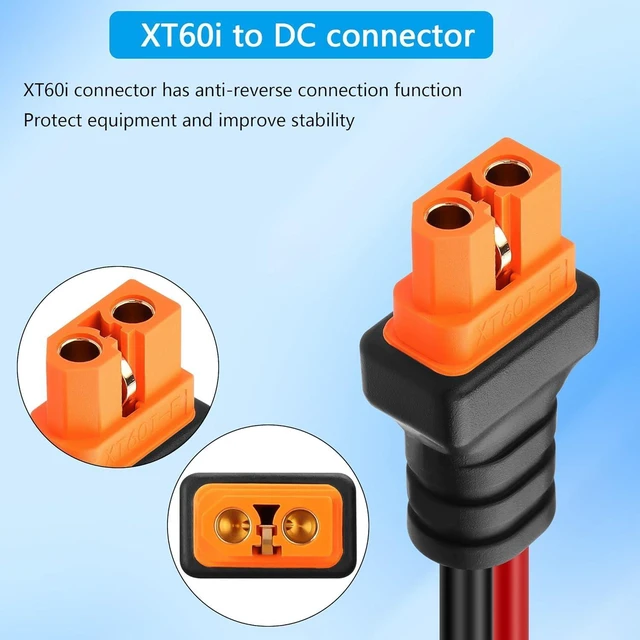Alt view image 3 of 6 - 12AWG XT60I to DC8MM Y Splitter Power Cable XT-60I Female to Dual DC7909 Female