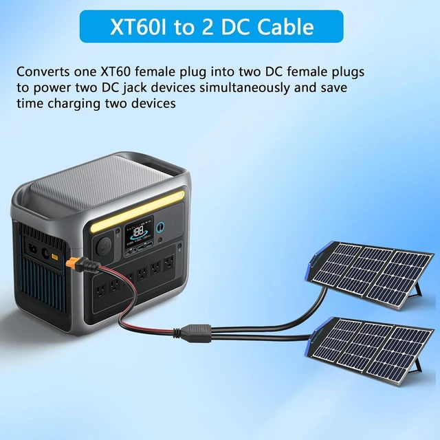 Alt view image 4 of 6 - 12AWG XT60I to DC8MM Y Splitter Power Cable XT-60I Female to Dual DC7909 Female
