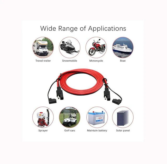 Alt view image 6 of 6 - 3.2FT 10AWG SAE to SAE 2 Pin Quick Disconnect Power Automotive Extension Cable w