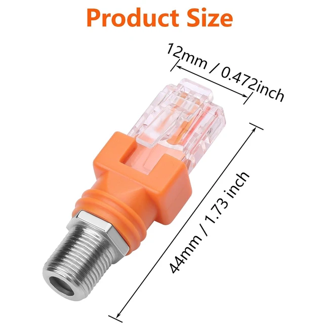 Alt view image 6 of 7 - F to RJ45 Converter Adapter 4 Pack R-F Female to RJ45 Male Ethernet Coaxial Coup