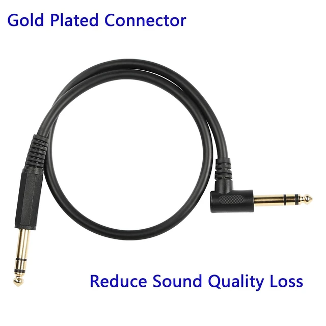 Alt view image 3 of 6 - 1/4 Inch Guitar Instrument Cable, Right Angle 6.35mm Male TRS to 6.35mm Male TRS