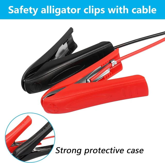 Alt view image 2 of 7 - 1.8m 18AWG 12V 24V Battery Clamp Clip-On with Quick Splice Crimp Lock Terminal E