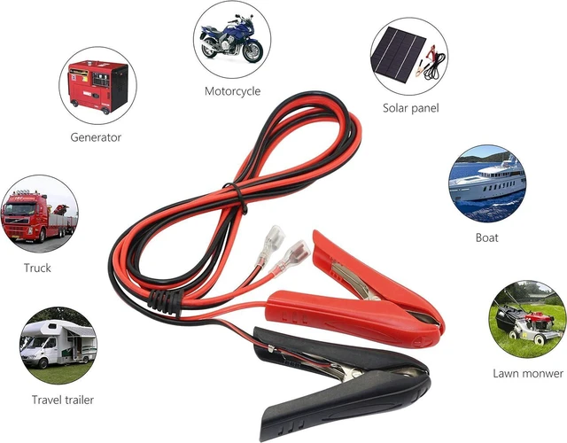 Alt view image 7 of 7 - 1.8m 18AWG 12V 24V Battery Clamp Clip-On with Quick Splice Crimp Lock Terminal E