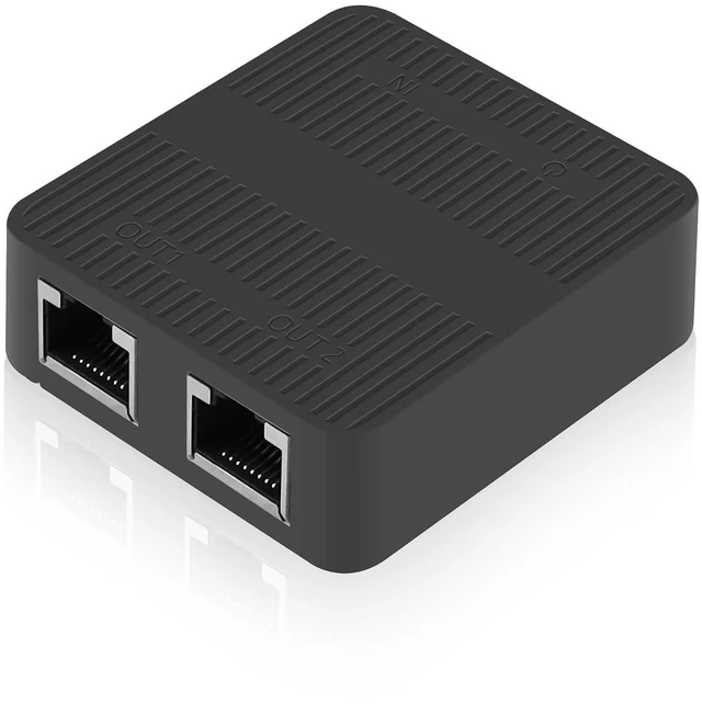 Main image of R RJ45 Ethernet Splitter Adapter Gigabit, RJ45 Network Splitter 1 to 2, Cat5, Ca